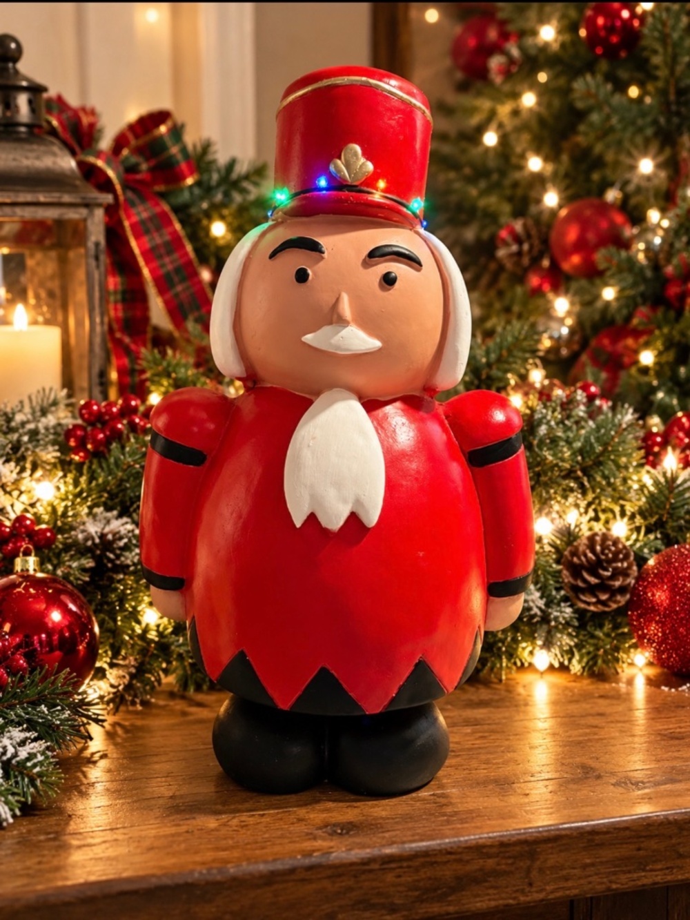 VTG 21.5” Ceramic Christmas Nutcracker Soldier (CHIPPED) Holiday Decor